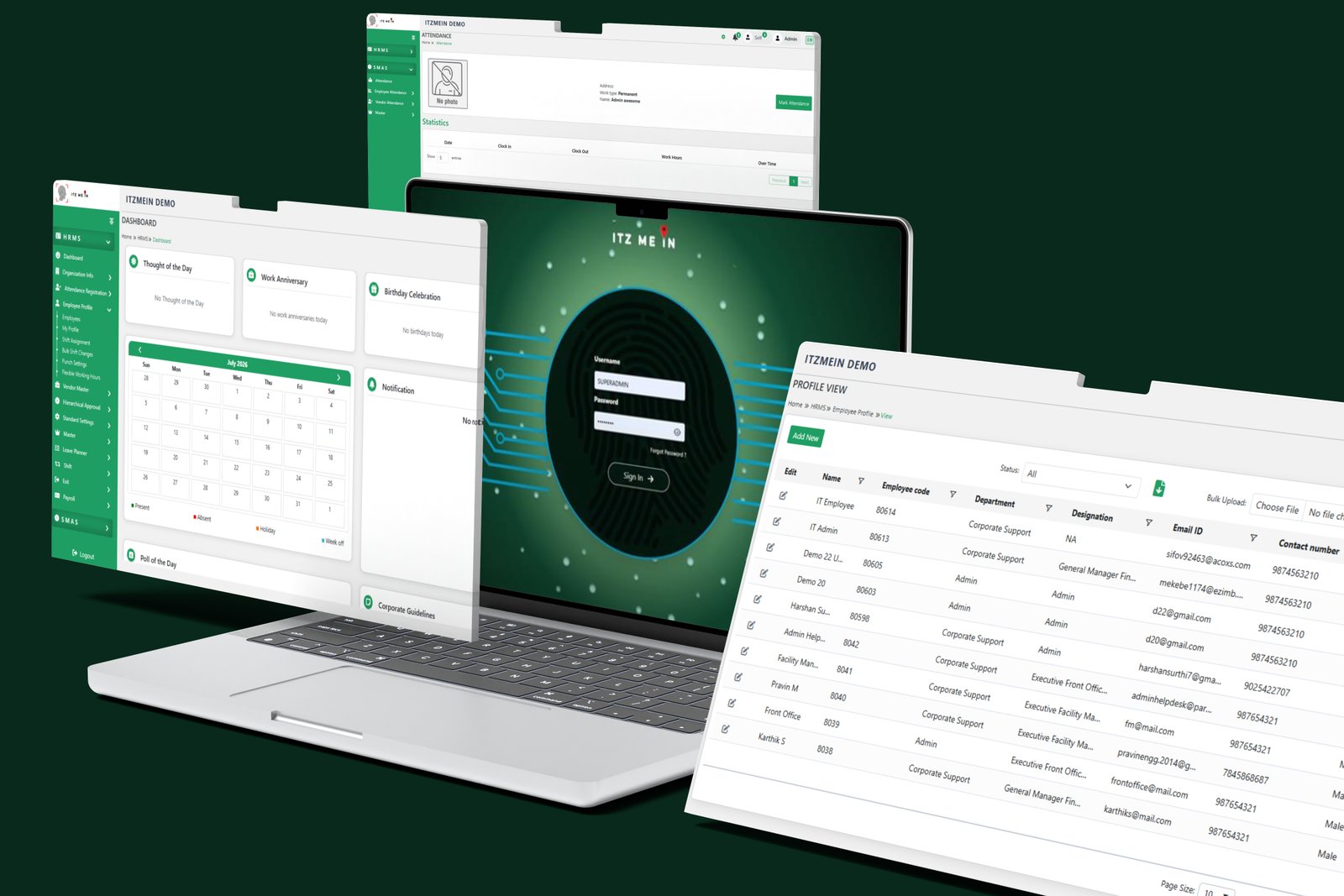 Itzmein attendance management web app