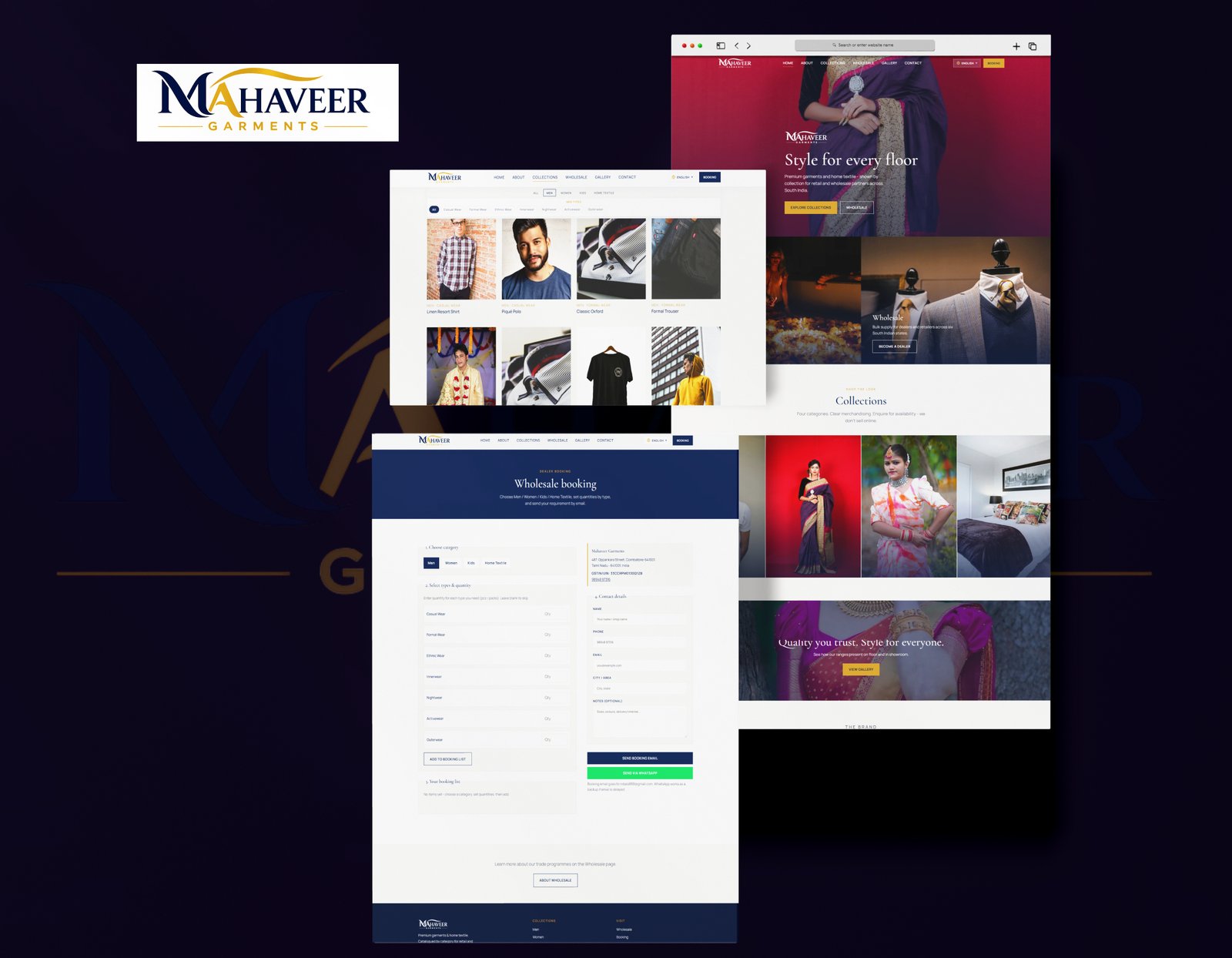 Mahaveer Garments wholesale and retail website