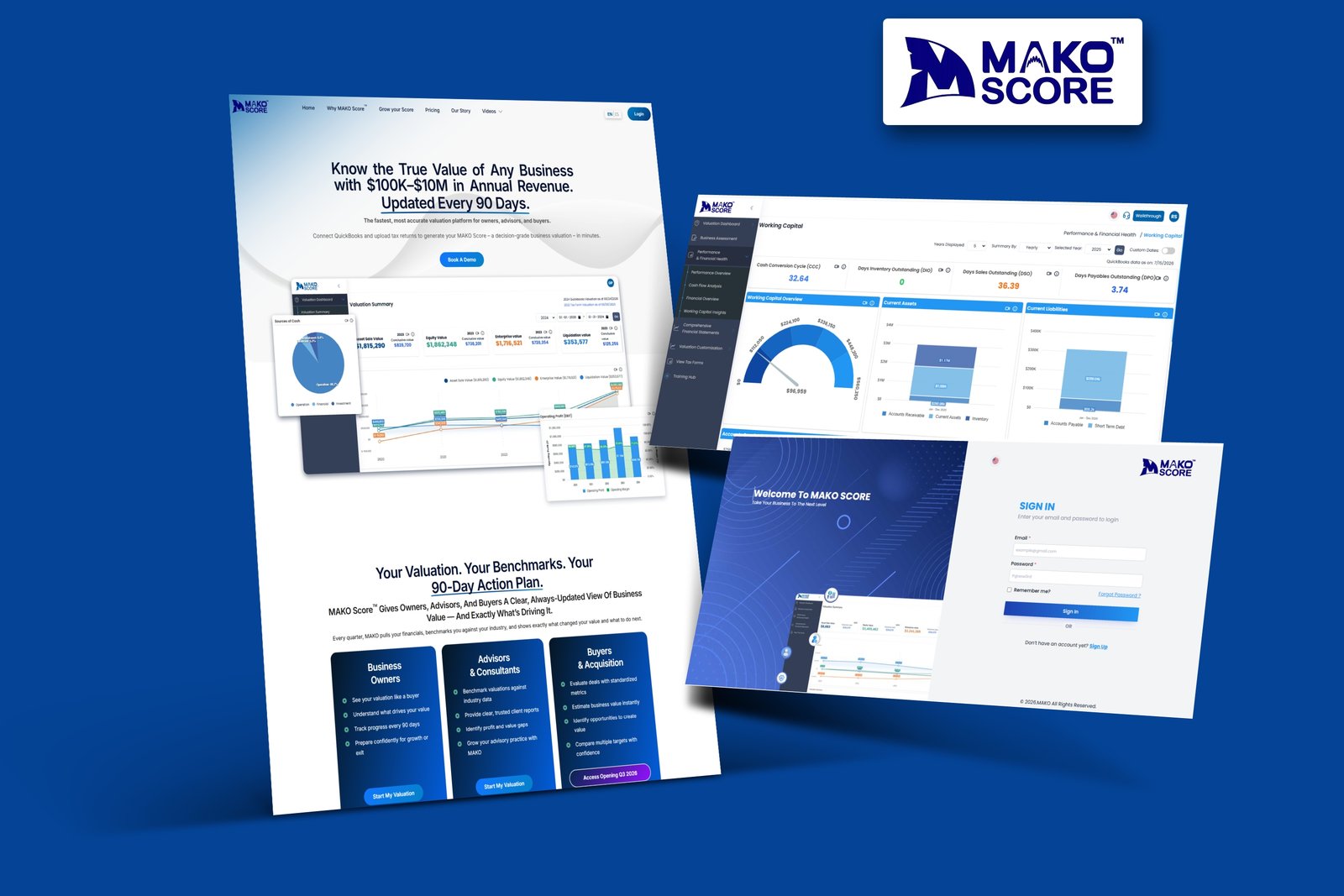 MAKO business valuation web app